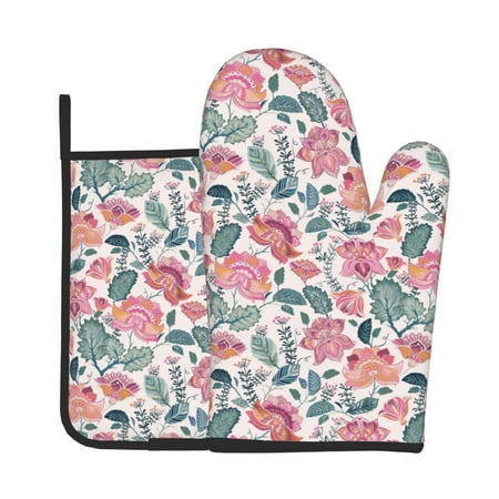 Gaeub Flower Leaves Print Oven Mitts and Pot Holders Sets of 2 Heat Resistant Pad Cooking Gloves for Baking BBQ Home Decor
Gaeub Flower Leaves Print Oven Mitts and Pot Holders Sets of 2 Heat Resistant Pad Cooking Gloves for Baking BBQ Home Decor