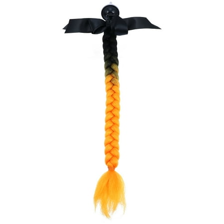 Bow-knot Design Helmet Wig Fake Hair Decoration Helmet Braid Adornment
