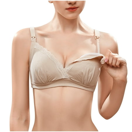 UHUYA Nursing Bra Comfortable Breathable No Steel Ring Sexy Lace Front Buckle Breastfeeding Bra Woman Underwear Beige 40/95A-E
UHUYA Nursing Bra Comfortable Breathable No Steel Ring Sexy Lace Front Buckle Breastfeeding Bra Woman Underwear Beige 40/95A-E