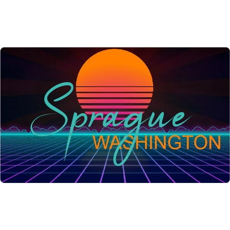Sprague Washington 4 X 2.25-Inch Fridge Magnet Retro Neon Design