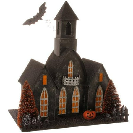 12 quot lighted spooky black glittered haunted house halloween 12 quot lighted spooky black glittered haunted house halloween