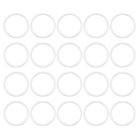 100 Pack 15mm Brass Hollow Circle Bezel Round Linking Rings(Silver)
