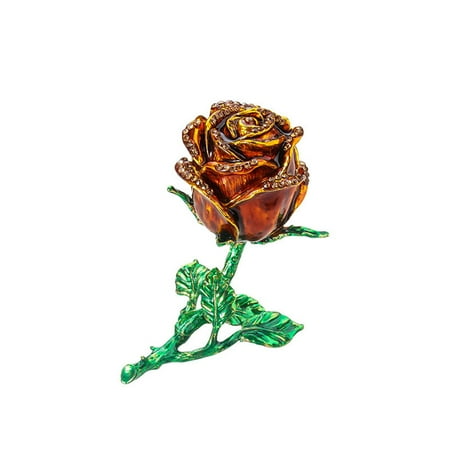 Three Dimensional Alloy Magnet Rose Flower Inlaid Diamond Confession Proposal