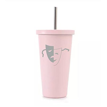 16 oz Stainless Steel Double Wall Insulated Tumbler Pool Beach Cup Travel Mug With Straw Drama Mask (Light Pink)
16 oz Stainless Steel Double Wall Insulated Tumbler Pool Beach Cup Travel Mug With Straw Drama Mask (Light Pink)