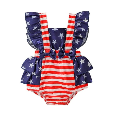 Newborn Infant One-Piece Clothes Infant Girls Ruffles Fly Sleeve Independence Day Stars Striped Printed Romper 4Th Of July Newborn Bowknot Backless Bodysuits
Newborn Infant One-Piece Clothes Infant Girls Ruffles Fly Sleeve Independence Day Stars Striped Printed Romper 4Th Of July Newborn Bowknot Backless Bodysuits