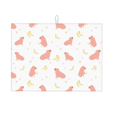 Dish Drying Mats for Kitchen Counter - Capybaras Banana 18x24in Dish Drying Pad Coffee Mat with Hanging Loop Super Absorbent Kitchen Counter Mat Coffee Bar Accessories
Dish Drying Mats for Kitchen Counter - Capybaras Banana 18x24in Dish Drying Pad Coffee Mat with Hanging Loop Super Absorbent Kitchen Counter Mat Coffee Bar Accessories