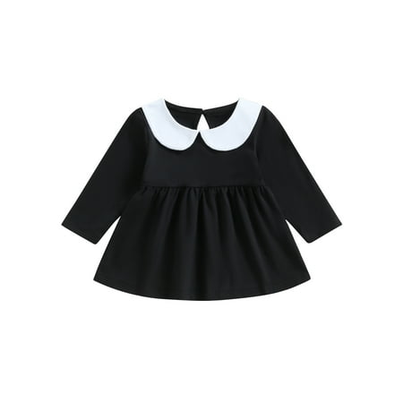 Qtinghua Toddler Baby Girls Fall Dress Long Sleeve Doll Collar Loose Dress Party Halloween Clothes Black 18-24 Months
Qtinghua Toddler Baby Girls Fall Dress Long Sleeve Doll Collar Loose Dress Party Halloween Clothes Black 18-24 Months