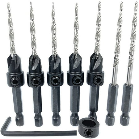 THREN Countersink Drill Bit Set Adjustable Drill Bit Hex Shank Punching Drill Bit Heavy Duty Reaming Drill Bit Kit with Hex Wrench Limit Ring Woodworking Tool for Wood Soft Metal
THREN Countersink Drill Bit Set Adjustable Drill Bit Hex Shank Punching Drill Bit Heavy Duty Reaming Drill Bit Kit with Hex Wrench Limit Ring Woodworking Tool for Wood Soft Metal