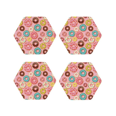 Drink Coasters Set of 4 Colourful Donut Print Pink Leather Coasters for Coffee Table Protector Heat Resistant Cute Coasters for Home Decor Housewarming Gifts Bar Kitchen 4 Inch Hexagon
Drink Coasters Set of 4 Colourful Donut Print Pink Leather Coasters for Coffee Table Protector Heat Resistant Cute Coasters for Home Decor Housewarming Gifts Bar Kitchen 4 Inch Hexagon