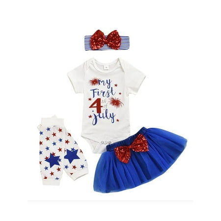 Licupiee 4Pcs Baby Girl Clothes Sets My First 4th of July T-Shirt Romper+Tulle Skirt+Headband+Leg Warmers Summer Outfit
Licupiee 4Pcs Baby Girl Clothes Sets My First 4th of July T-Shirt Romper+Tulle Skirt+Headband+Leg Warmers Summer Outfit