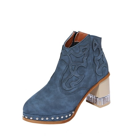 TTQLVZJGSE Women s Business Casual Shoes with Heel Embroidered Thick Heel Boots With Side Zipper Short Blue-38
TTQLVZJGSE Women s Business Casual Shoes with Heel Embroidered Thick Heel Boots With Side Zipper Short Blue-38