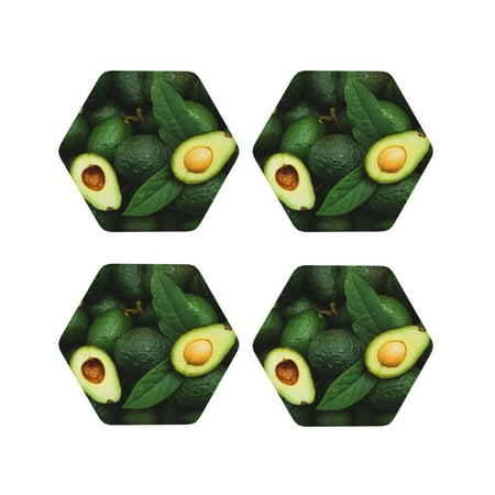 Leather Coasters Set of 4 - Fresh Avocados Lightweight Non-Slip Drink Coasters for Desk Anti-Scalding Desk Cup Coasters for Office Table Decor Hexagon
Leather Coasters Set of 4 - Fresh Avocados Lightweight Non-Slip Drink Coasters for Desk Anti-Scalding Desk Cup Coasters for Office Table Decor Hexagon