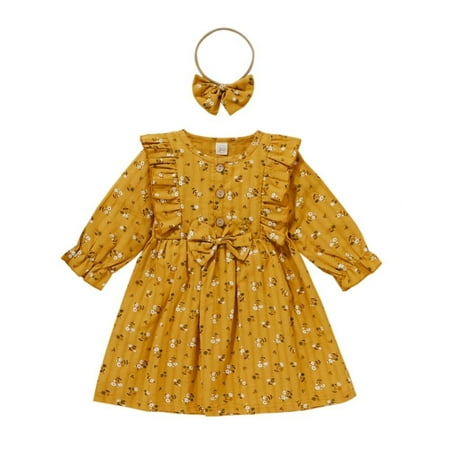 Bullpiano Toddler Baby Girl Floral Ruffle Plaid Long-Sleeve Dress Outfits Fall Clothes
Bullpiano Toddler Baby Girl Floral Ruffle Plaid Long-Sleeve Dress Outfits Fall Clothes