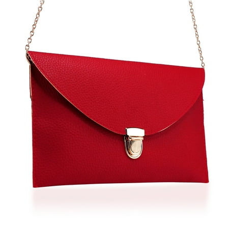 Fashion Women Handbag Shoulder Bags Envelope Clutch Crossbody Satchel Purse Leather Lady Messenger Hobo Bag - Red