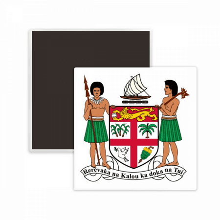 Fijil Oceania National Emblem Square Ceracs Fridge Magnet Keepsake Memento