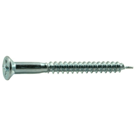 #8 x 1-3/4 Zinc Plated Steel Phillips Flat Head Wood Screws WSFS-233