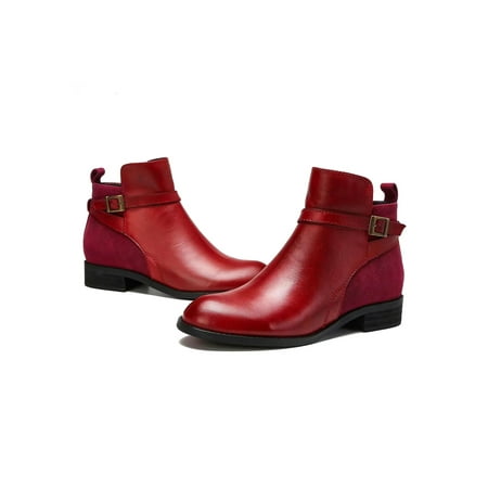 Kesitin Women Riding Boots Block Bike Boot Buckle Strap Ankle Bootie Non-slip Comfort Short Booties Casual Low Calf Winter Shoes Red 7
Kesitin Women Riding Boots Block Bike Boot Buckle Strap Ankle Bootie Non-slip Comfort Short Booties Casual Low Calf Winter Shoes Red 7