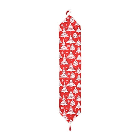 Christmas Table Runner Snowflake Tree Tablecloth Placemat for Xmas Holiday Table