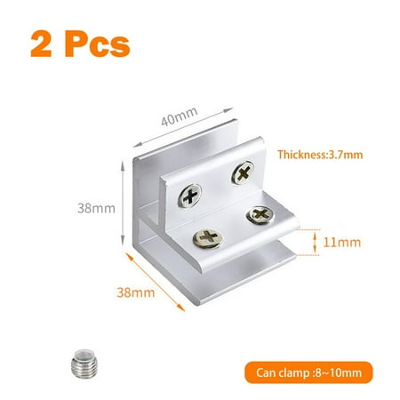 2Pcs Glass Clamp Clips Bracket for Handrails 8-10mm Glass Aluminium Brackets