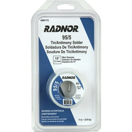 Radnor 1/8 Tin Antimony Lead-Free Solder 8 oz Spool (5 Pack)