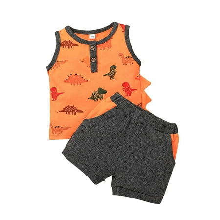 Boys Outfit Sets Boys Sleeveless Cartoon Dinosaur Printed Vest Tops+Shorts Outfits
Boys Outfit Sets Boys Sleeveless Cartoon Dinosaur Printed Vest Tops+Shorts Outfits