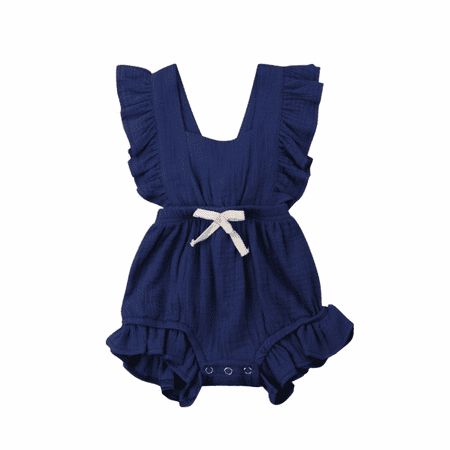 Wish Baby Girl Ruffled Sleeveless Romper Casual Summer Jumpsuit Cotton Clothes --- Dark Blue(Size 90) S704
Wish Baby Girl Ruffled Sleeveless Romper Casual Summer Jumpsuit Cotton Clothes --- Dark Blue(Size 90) S704
