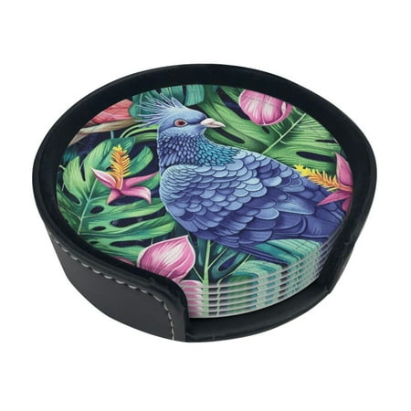 flowers Beverage Coasters 6-piece set leather embosed coasters with stand Waterproof round coasters suitable for home
flowers Beverage Coasters 6-piece set leather embosed coasters with stand Waterproof round coasters suitable for home