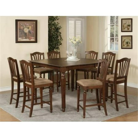 East West CT-MAH-T Chelsea Gathering 54 inch square counter height dining table with 18 inch butterfly leaf, Mahogany