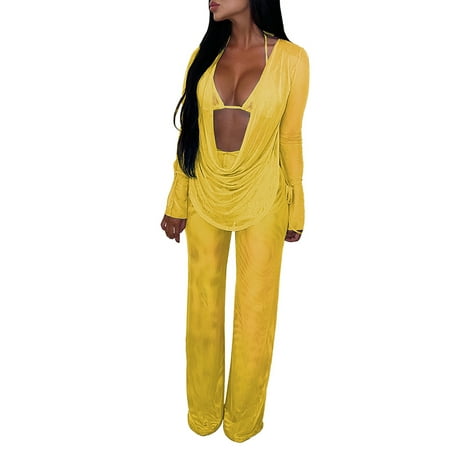 Women See Through 3Pieces Mesh Sets Club Street Pants Suits Halter Bra Tops+Backless Long Sleeve Shirts+Long Pants
Women See Through 3Pieces Mesh Sets Club Street Pants Suits Halter Bra Tops+Backless Long Sleeve Shirts+Long Pants