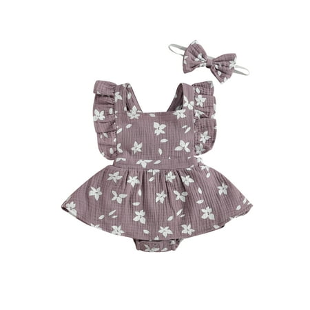 BrilliantMe Baby Girls Flower Playsuit Ruffled Bodysuit+Headband Fly Sleeve Romper Jumpsuit Light purple 0-6 Months
BrilliantMe Baby Girls Flower Playsuit Ruffled Bodysuit+Headband Fly Sleeve Romper Jumpsuit Light purple 0-6 Months
