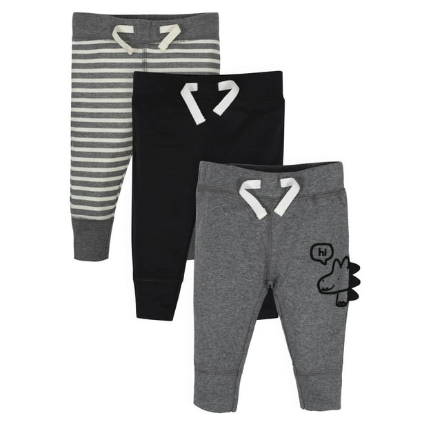 Gerber Baby Boy Organic Active Pants, 3-Pack
