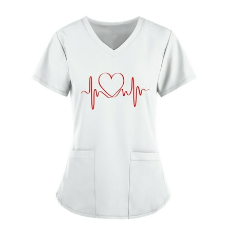 Frostluinai Nursing Uniform For Womens Scrubs Tops Color Casual Working Uniform With Pocket V-Neck Work Utility & Safety Tops Nursing Worker Protective Clothing Top
Frostluinai Nursing Uniform For Womens Scrubs Tops Color Casual Working Uniform With Pocket V-Neck Work Utility & Safety Tops Nursing Worker Protective Clothing Top