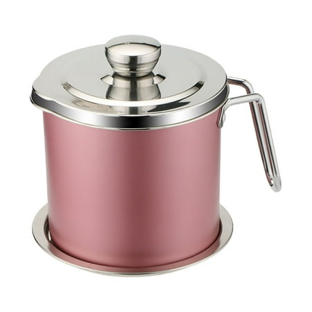 1.4L Oil Strainer Pot Grease Can Oil Storage Container with Fine Mesh Strainer