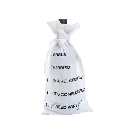 I Need Wine Embroidered Wine Bag