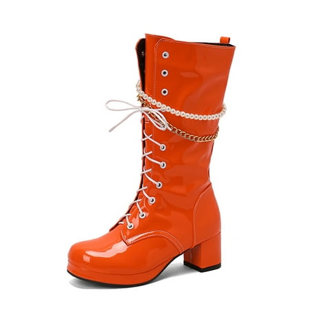 Gomelly Womens Fashion Mid-Calf Boot Casual Lace Up Heeled Boots Party Work Comfort Round Toe Orange 5.5
Gomelly Womens Fashion Mid-Calf Boot Casual Lace Up Heeled Boots Party Work Comfort Round Toe Orange 5.5