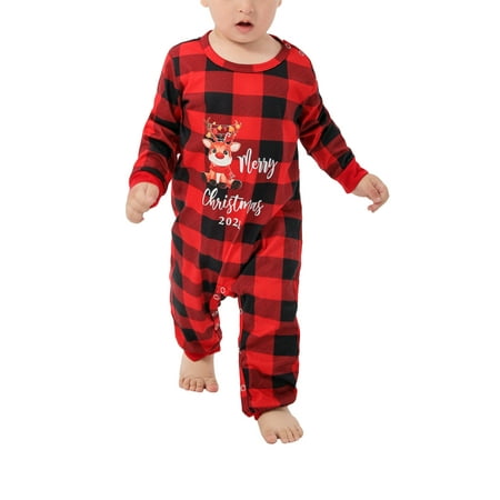 Eyicmarn Christmas Parent-child Nightwear Set/ Jumpsuit Red Plaid and Letters Printed Pattern Long Sleeve Tops and Pants
Eyicmarn Christmas Parent-child Nightwear Set/ Jumpsuit Red Plaid and Letters Printed Pattern Long Sleeve Tops and Pants