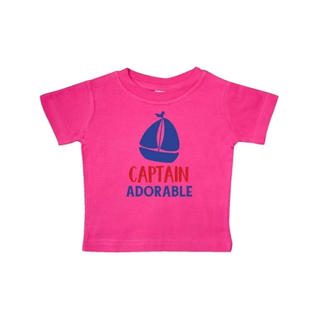 Inktastic Captain Adorable Sail Boat Sailing - Red Blue Gift Baby Boy T-Shirt