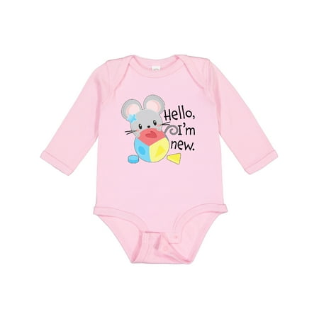 Inktastic Hello I m New Cute Shy Mouse with Toy Gift Baby Boy or Baby Girl Long Sleeve Bodysuit
Inktastic Hello I m New Cute Shy Mouse with Toy Gift Baby Boy or Baby Girl Long Sleeve Bodysuit