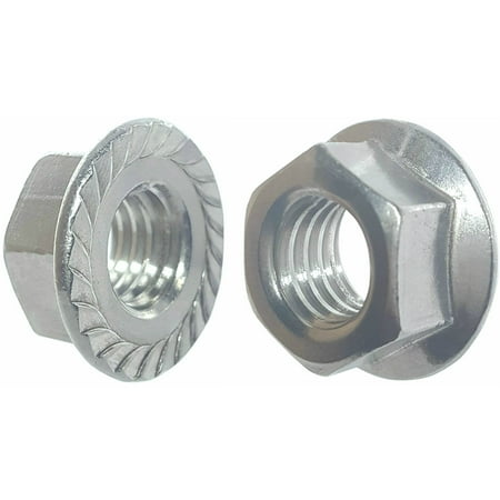 Fifty (50) 1/4-20 Zinc Plated Serrated Flange Hex Lock Nuts (BCP269)