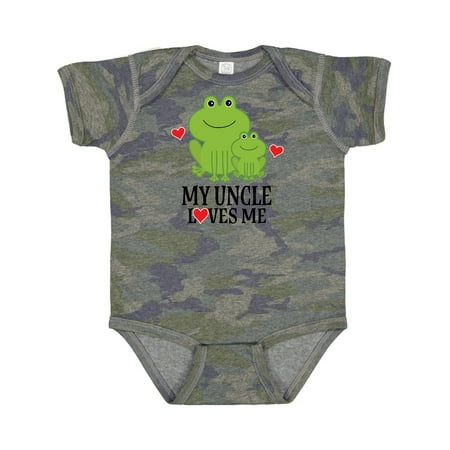 Inktastic My Uncle Loves Me Frog Gift Baby Boy or Baby Girl Bodysuit