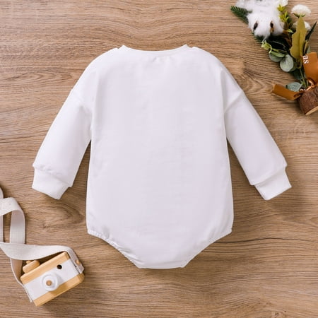 TOWED22 Newborn Girl Sweatshirt Romper Baby Girl Clothes Long Sleeve Jumpsuit Romper Cute One-Piece Fall Winter Baby Clothes Outfits White
TOWED22 Newborn Girl Sweatshirt Romper Baby Girl Clothes Long Sleeve Jumpsuit Romper Cute One-Piece Fall Winter Baby Clothes Outfits White