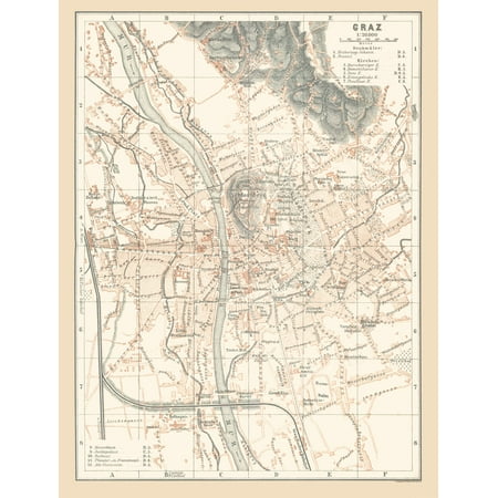Graz Austria - Baedeker 1896 - 23 x 30.10