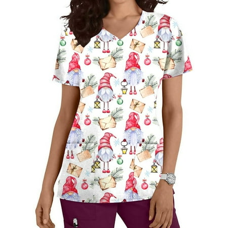 Juebong Summer Savings Clearance! Plus Size Holiday Scrub Tops for Women Print Scrubs Shirt Tops Short Sleeve V Neck Working Uniform Medical Workwear with Pocket White Scrubs for women XXL
Juebong Summer Savings Clearance! Plus Size Holiday Scrub Tops for Women Print Scrubs Shirt Tops Short Sleeve V Neck Working Uniform Medical Workwear with Pocket White Scrubs for women XXL