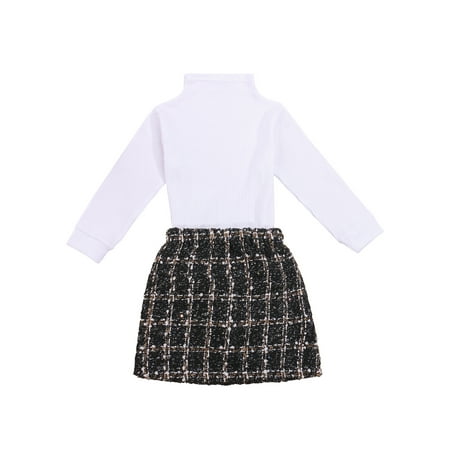 Livingsenburg Toddler Girls Clothes Sets 2pcs Solid Long Sleeve Turtleneck Sweater Plaid Mini Skirts Elegant Casual Outfits
Livingsenburg Toddler Girls Clothes Sets 2pcs Solid Long Sleeve Turtleneck Sweater Plaid Mini Skirts Elegant Casual Outfits