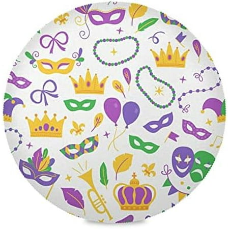 Hidove Mardi Gras Round Placemasts Set of 6 Non-Slip Heat Resistant Place Mats Washable Kitchen Dining Table Mats 15.4 Inch
Hidove Mardi Gras Round Placemasts Set of 6 Non-Slip Heat Resistant Place Mats Washable Kitchen Dining Table Mats 15.4 Inch