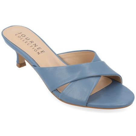 Journee Collection Womens Berkly Kitten Heel Slip On Open Toe Pumps