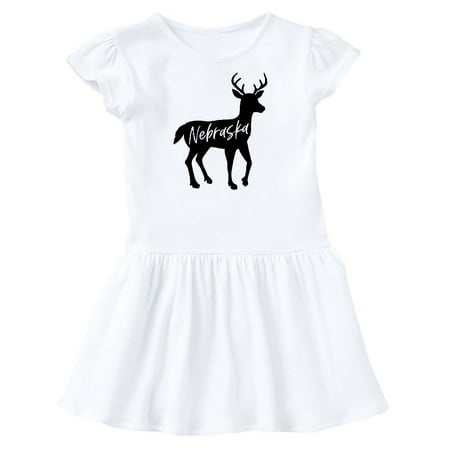 Inktastic Nebraska Black Deer Silhouette Gift Toddler Girl Dress