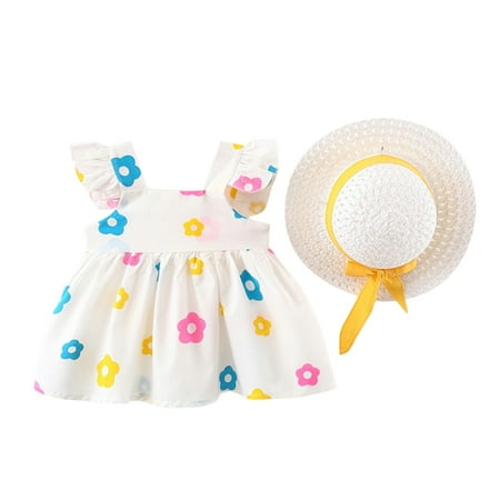 EHTMSAK Infant Baby Toddler Children Girl 2PCS Sleeveless Clothing Set Floral and Set Summer Ruffle Outfits with Sun Hat White 6M-3Y 110=12
EHTMSAK Infant Baby Toddler Children Girl 2PCS Sleeveless Clothing Set Floral and Set Summer Ruffle Outfits with Sun Hat White 6M-3Y 110=12