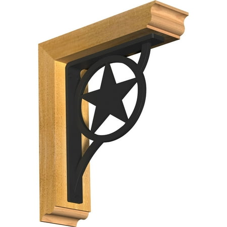 4 W x 14 D x 16 H Austin Traditional Ironcrest Rough Sawn Bracket Western Red Cedar (1 1/2 W x 10 D x 12 H Iron Bracket)