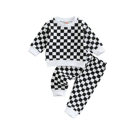 jaweiwi Toddler Baby Girls Boys Spring Fall Clothes Set Checkerboard Print Long Sleeve Round Neck Tops + Elastic Waist Long Pants Size 0 6 12 18 24 M
jaweiwi Toddler Baby Girls Boys Spring Fall Clothes Set Checkerboard Print Long Sleeve Round Neck Tops + Elastic Waist Long Pants Size 0 6 12 18 24 M